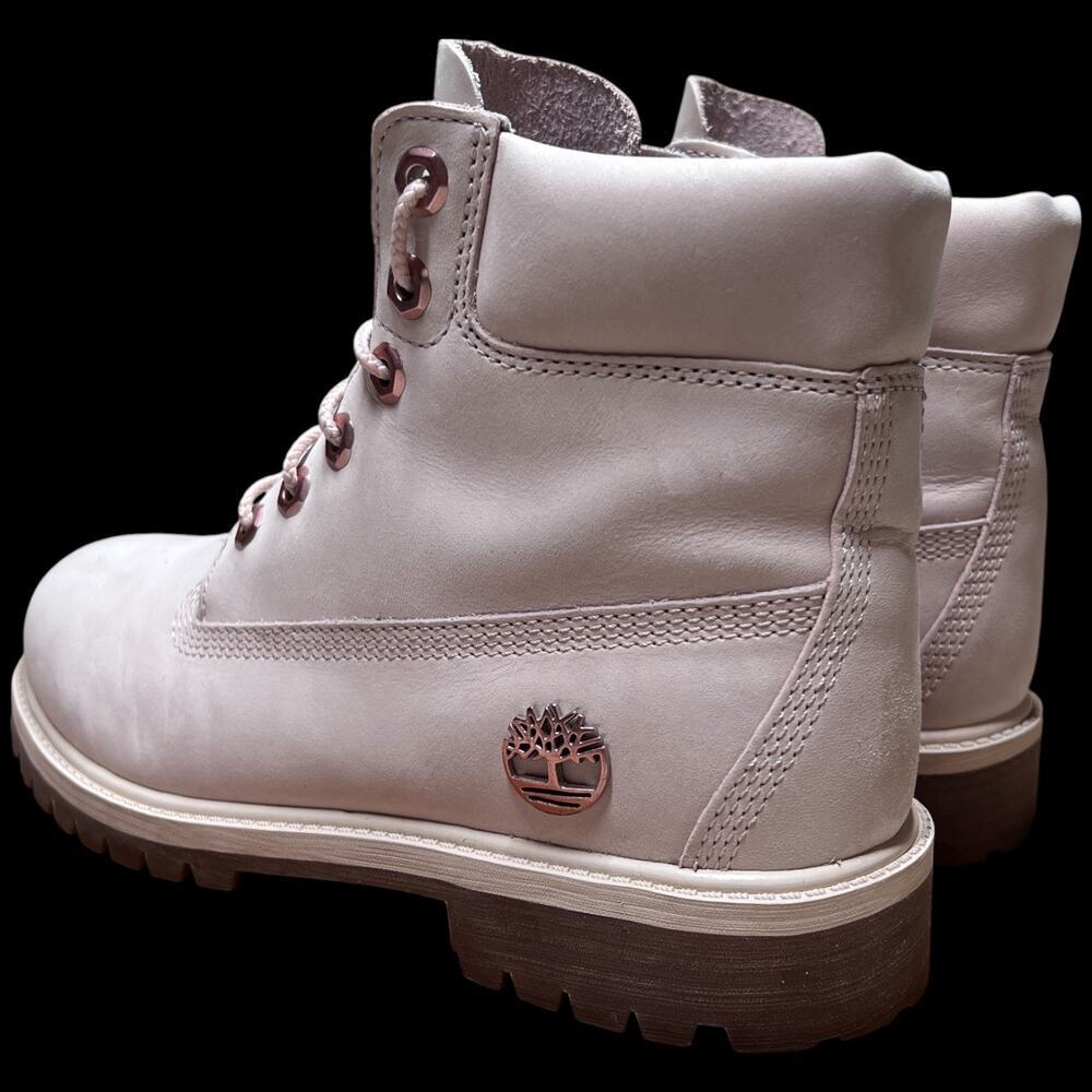 TIMBERLAND Premium Women's Size 6 Boot Cameo Rose Pink Nubuck 6" Waterproof - Picture 3 of 16